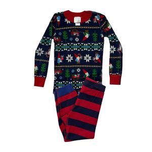 HANNA ANDERSSON Holiday Gnome Mixed Pajama Set Size 4 100 Kid Blue Red Fair Isle